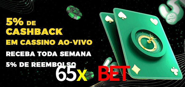 Promoções do cassino ao Vivo 65x bet